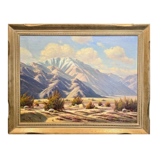 Paul Grimm -Spring 1957 Mojave Desert Amazing Landscape -Oil Painting For Sale