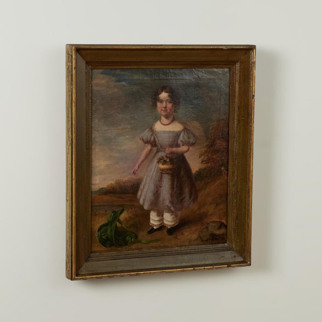 English Pair of Antique English Portraits of the Binns Sisters For Sale - Image 3 of 18