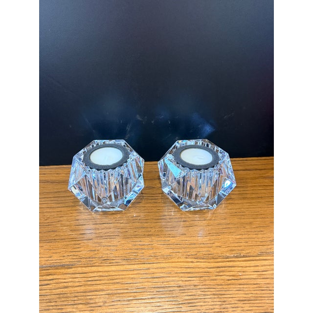 Glass Pair of Baccarat Louxor Votives For Sale - Image 7 of 7