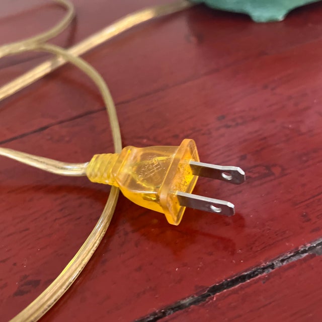 White Milk Glass Table Lamp With Green Hand Painted Leaves Late 20th Century For Sale - Image 10 of 11