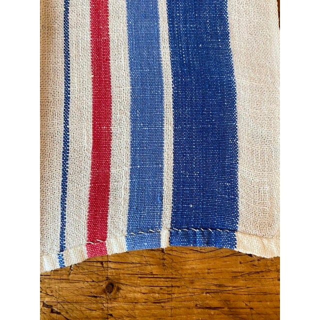Mid 20th Century Pair of Vintage Linen Tea Towels, Multi-Color Stripes For Sale - Image 5 of 6