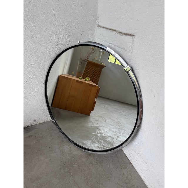Vintage Round Metal Mirror, 1970s For Sale - Image 14 of 18