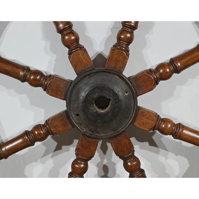 Teak Boat Wheel Bar For Sale - Image 4 of 12