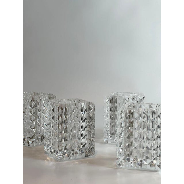 Early 21st Century Faceted Optical Glass Candle Votives from Veritas, Texas, 2016, Set of 2 For Sale - Image 5 of 10