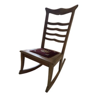 Antique Oak Ladder-Back Sewing Rocker – Circa 1900, in the Style of Js Ford, Johnson & Co. For Sale