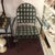Metal Vintage Outdoor Crosshatch Metal Armchair With Verdigris Patina For Sale - Image 7 of 7