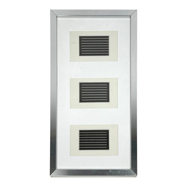 Donald Judd "The Last Editions" Miniature Abstract Prints on Vellum Set of 3, Framed, Brooke Alexander Gallery Nyc For Sale