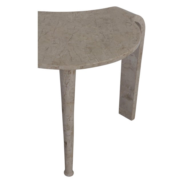 Vintage Tessellated Stone Curved Tripod Accent Table - Made in Italy For Sale - Image 6 of 10