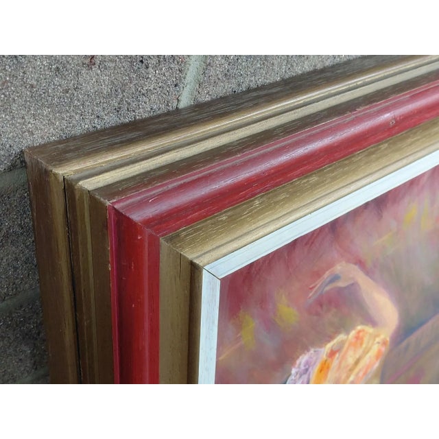 Wood Framed Signed "Flamenco Dancers" Painting on Canvas by Teresa Perea For Sale - Image 7 of 10