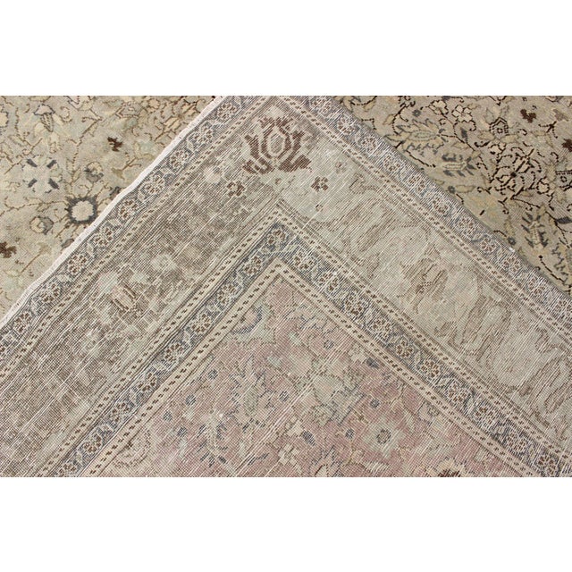 Vintage Turkish Sivas Rug With Floral Design in Earthy Neutrals 5'9 X 8'2 For Sale - Image 9 of 9