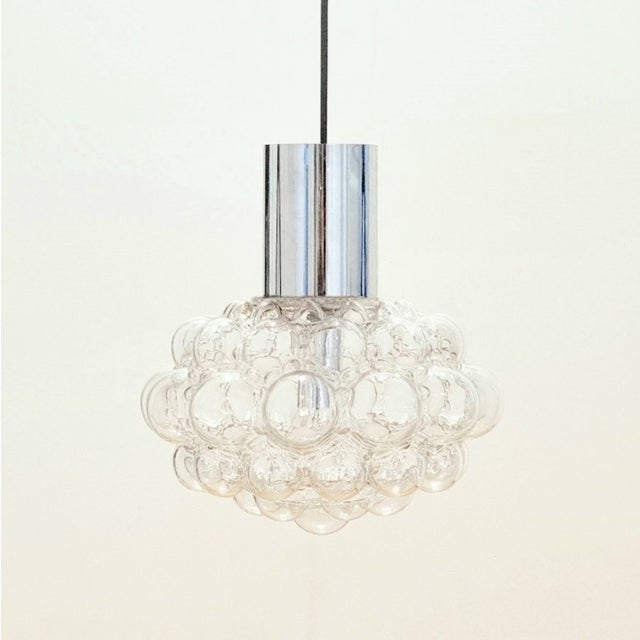 Stunning mid-century modern pendant/ceiling light designed by Helena Tynell for Limburg, Germany's leading glasswork,...