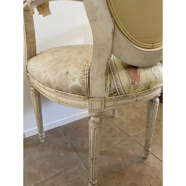 1980s Set of 2 Armchairs in the Style of Louis XVI For Sale - Image 4 of 9