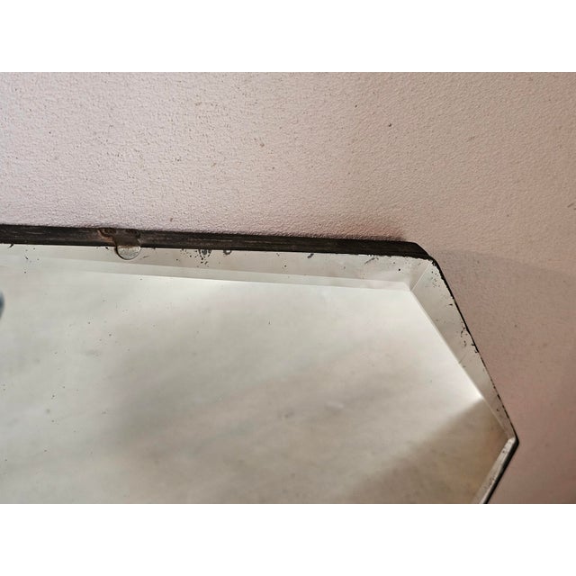 Art Deco Geometric Wall Mirror with Beveled Glass, 1930s For Sale - Image 8 of 16