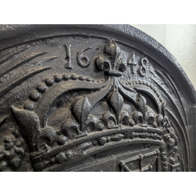 Antique Fireplace Plaque Bearing the Arms of Louis XIII For Sale - Image 3 of 5