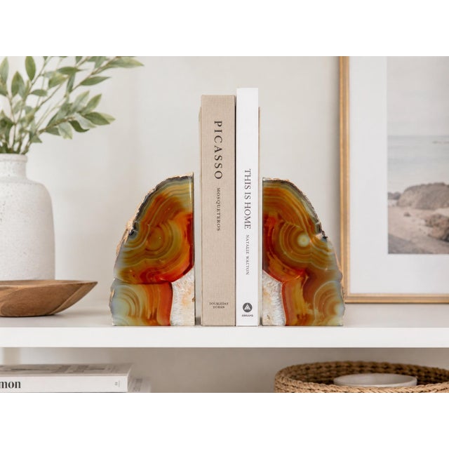 Polished Agate Geode Bookends W/Raw Edges For Sale In Los Angeles - Image 6 of 6