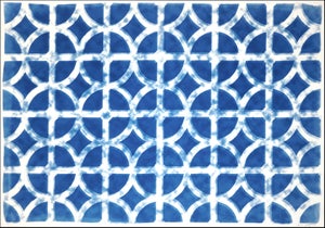 2026, Tropical Art Deco, Miami Breezeblocks, Handmade Cyanotype Monotype in Blue Tones, Unique Piece