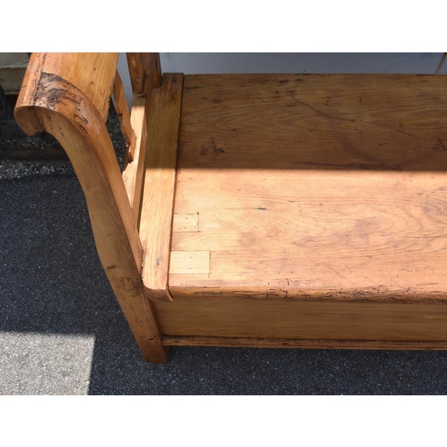 Pine and Oak Storage Bench or Settle For Sale - Image 11 of 14