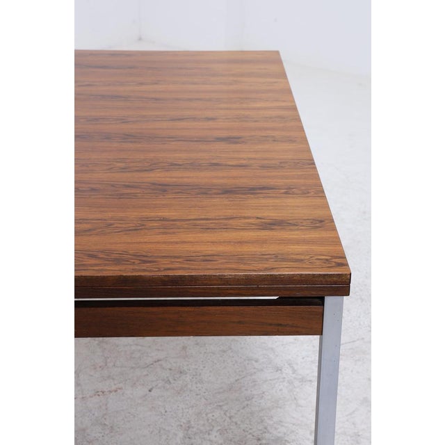 Vintage Extendable Rosewood Dining Table in Chrome and Wood, 1960s For Sale - Image 9 of 14