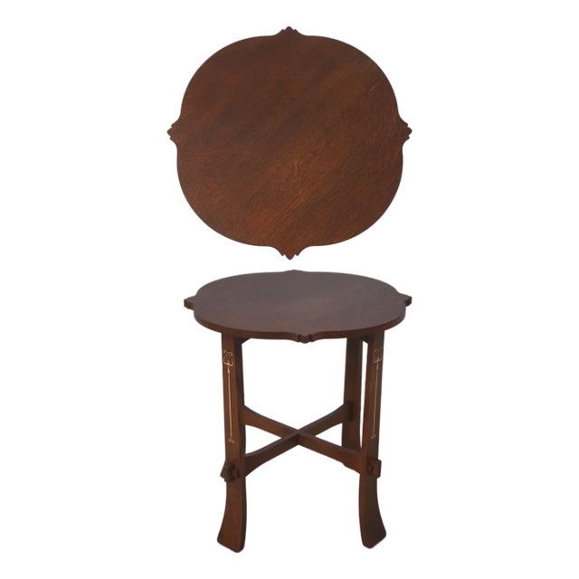 Stickley Harvey Ellis Inlaid Oak Tea Table For Sale