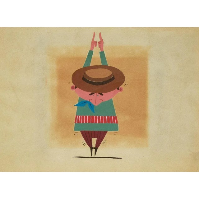 How Tall I Am! - Original Tempera on Paper by Renato Rascel - 1970s 1970s For Sale - Image 4 of 4