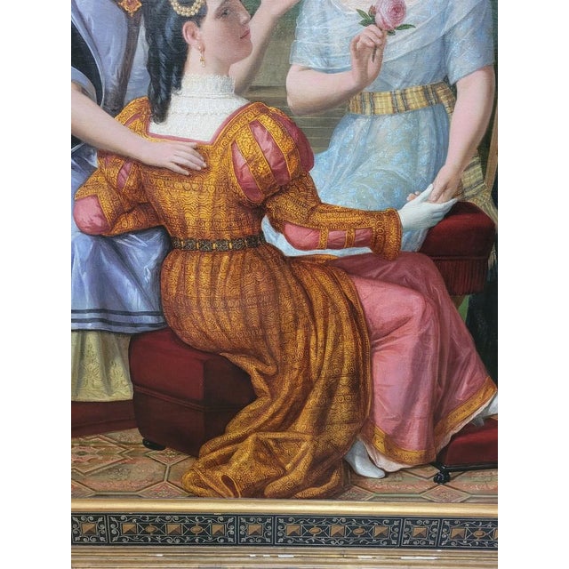 Portrait of 3 Ladies, 1883, Large Oil on Canvas, Framed For Sale - Image 13 of 18