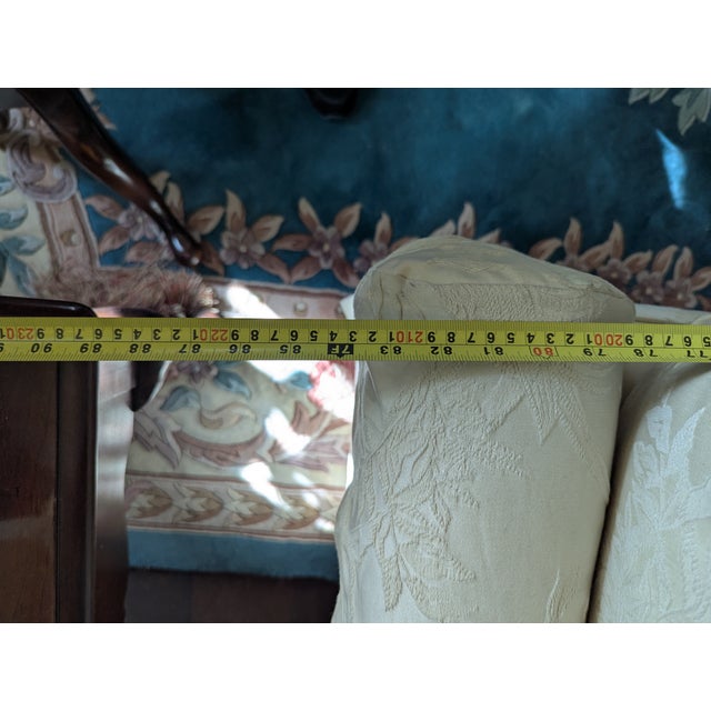 Cream Ethan Allen 1980 Roll Arm Skirted Sofa For Sale In Phoenix - Image 6 of 8