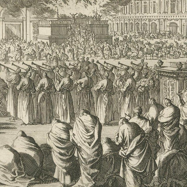 Pieter Mortier, Dedication of Solomon's Temple and the Ark of the Covenant, 1700, Engraving For Sale - Image 6 of 12