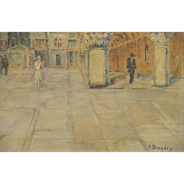 View of St. Mark's Square and Doge's Palace in Venice is an artwork realized by Georg Brandes (1878 - 1952). Oil Painting,...