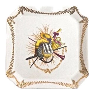 Vintage Italian Porcelain Music-Theme Vide Poche For Sale