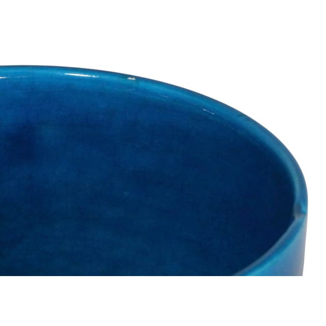 Mid 20th Century Vintage French Blue Craquelure Vase For Sale - Image 5 of 13