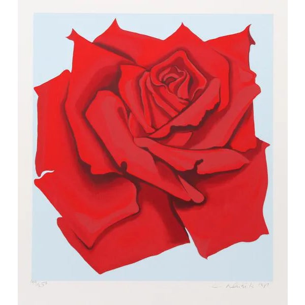1980s "Red Rose From the Stamps Series" Print For Sale