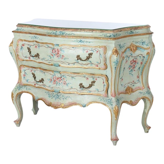 French Niccolini French Louis XIV Style Hand Painted Bombay Commode Signed 20thC For Sale