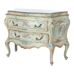 French Niccolini French Louis XIV Style Hand Painted Bombay Commode Signed 20thC