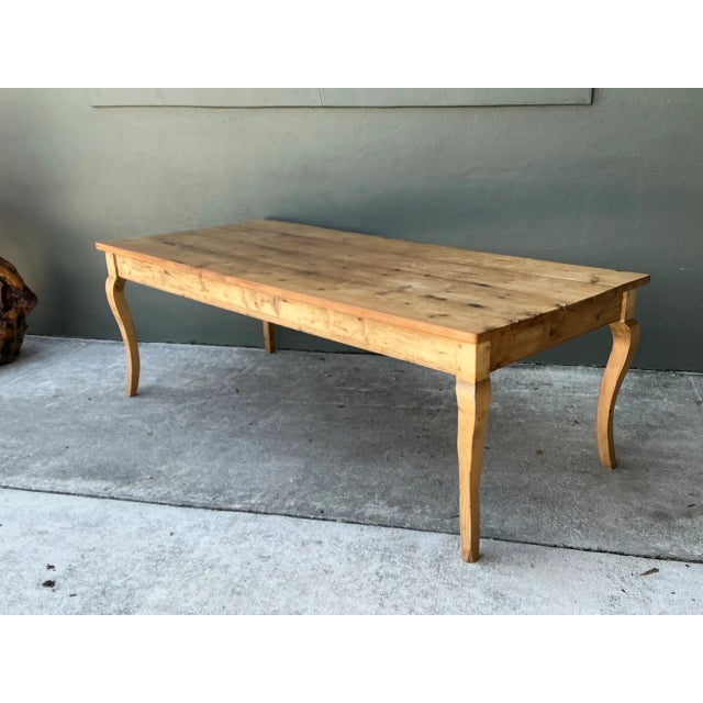 Vintage Rustic Pine Plank Farm Table For Sale In West Palm - Image 6 of 12