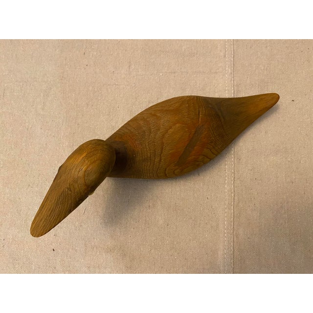 Vintage Antique Hand Carved Wood Duck Decoy Signed John Violette For Sale - Image 4 of 5