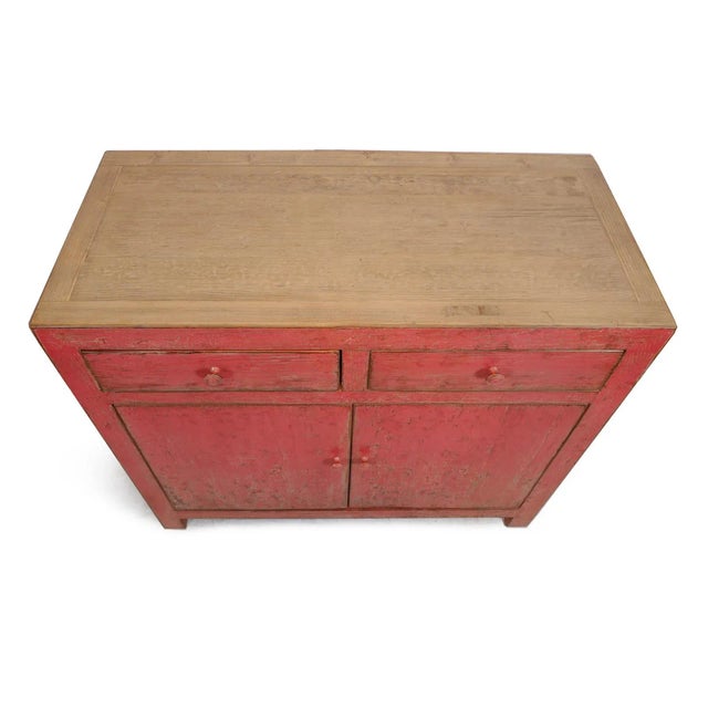Farmhouse Vintage Elm Persimmon Rustic Accent Cabinet For Sale - Image 3 of 6