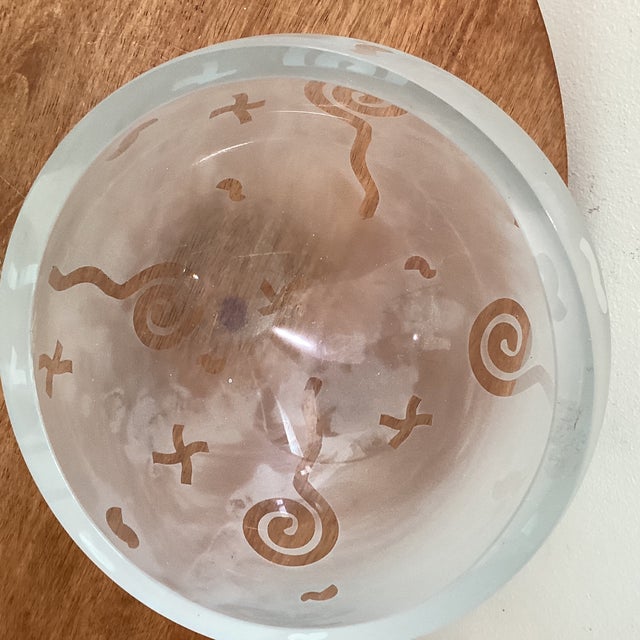 Vintage Frosted Modern Robert McCandless Etched Art Glass Bowl For Sale In Chicago - Image 6 of 12