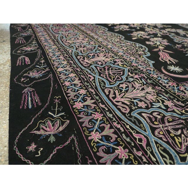 1930s Galerie Shabab Collection Early 20th Century Turkish Flat-Stiched Textile Tapestry For Sale - Image 5 of 10