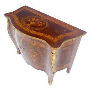Very Fine Large Bombe Brass Mount Inlay Italian Console Dresser MINT For Sale