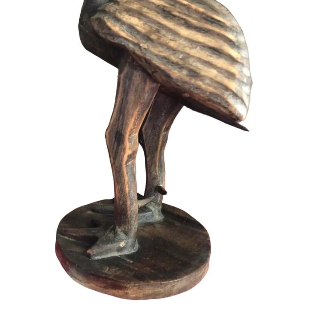 Primitive Antique Folk Art Hand Carved Rustic Giant Wooden Chicken For Sale - Image 9 of 12