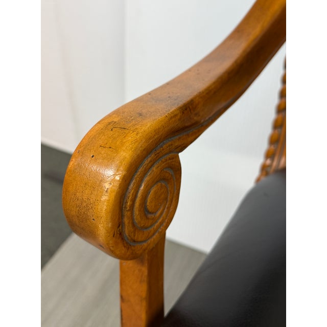 Wood Ethan Allen Office Chair on Rollers For Sale - Image 7 of 12