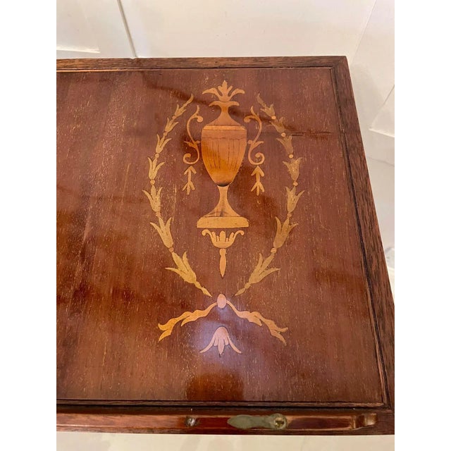 Brown Edwardian Inlaid Mahogany Reading Table For Sale - Image 8 of 18