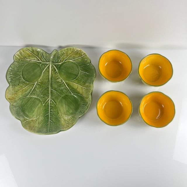 Ceramic Melon Service in Earthenware for 4 People, 20th Century, 1970s For Sale - Image 7 of 13