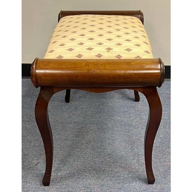 Traditional Turn of the Century French Empire Mahogany Bench For Sale - Image 3 of 9