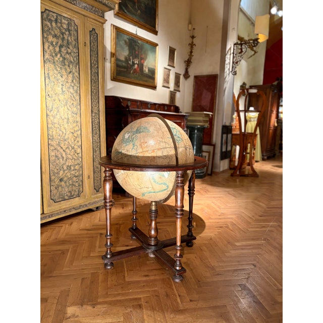 19th Century Antique Italian Celestial Globe on Turned Wood Floor Stand For Sale - Image 16 of 18