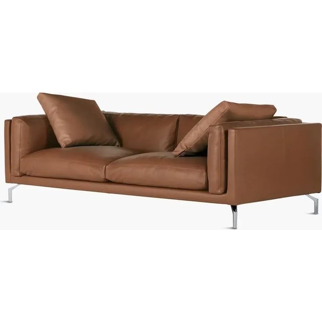 New DWR Como Sofa (92"), Ottoman & Comolino Chair in Raise Canyon Leather For Sale In Chicago - Image 6 of 11