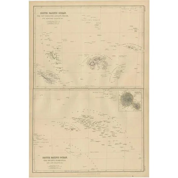 Antique Map of South Pacific Ocean by W. G. Blackie, 1859 For Sale - Image 6 of 6