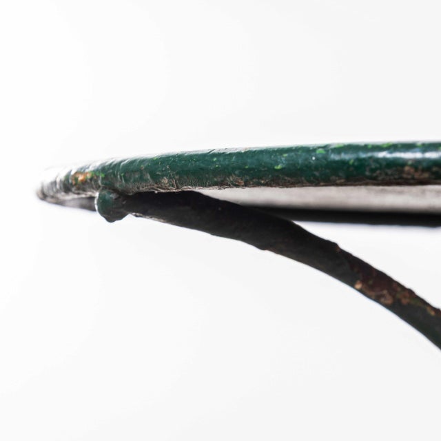 Metal Small French Dark Green Metal Outdoor Gueridon Table, 1950s For Sale - Image 7 of 8