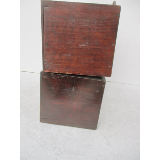 Wood Pair of Antique Mother of Mearl Inlaid Wall Pockets Japanese Meiji- A Pair of Two For Sale - Image 7 of 14
