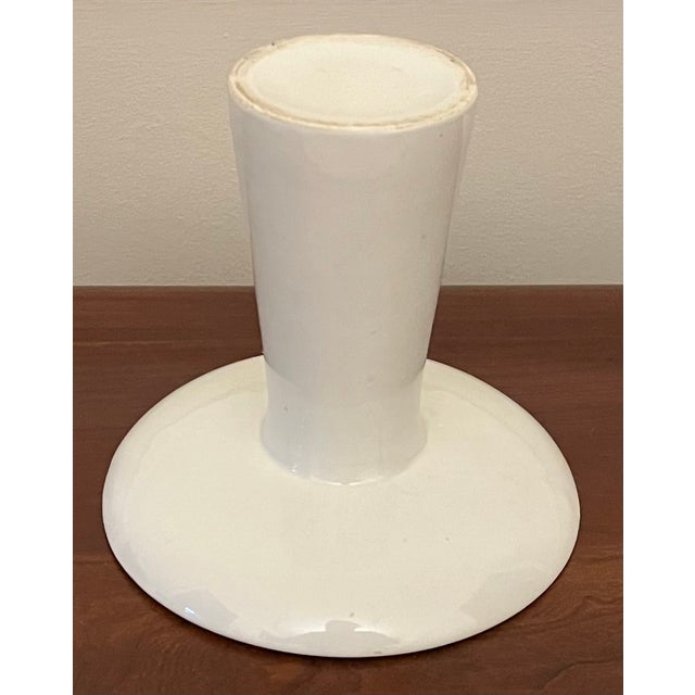 Japanese Mid-Century Modern White Pottery Bud Vase for Flowers / Ikebana For Sale - Image 14 of 15